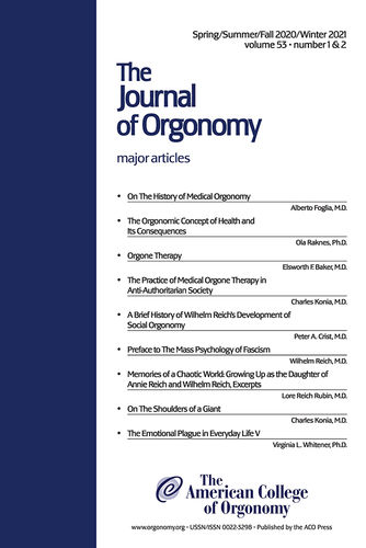 The Journal of Orgonomy | Volume 53:1and2